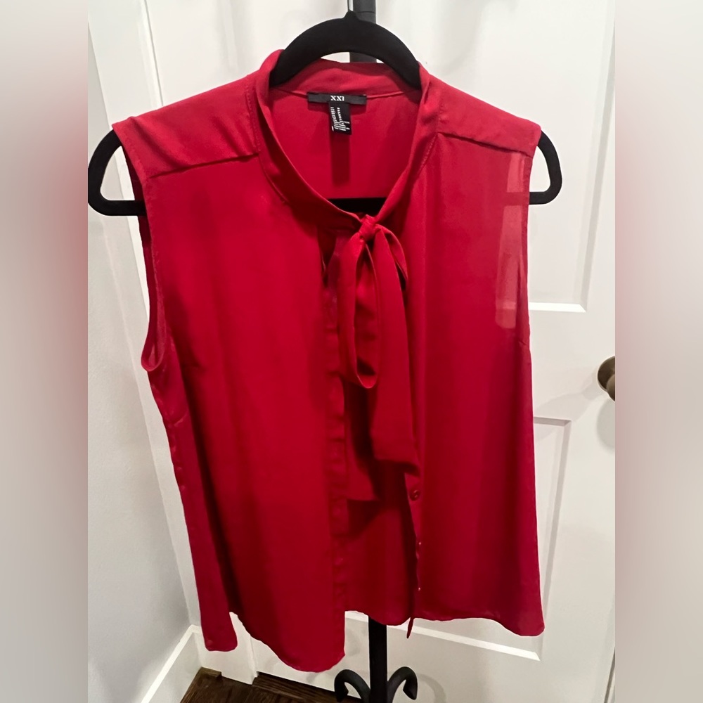 Forever 21 button down blouse with neck tie
